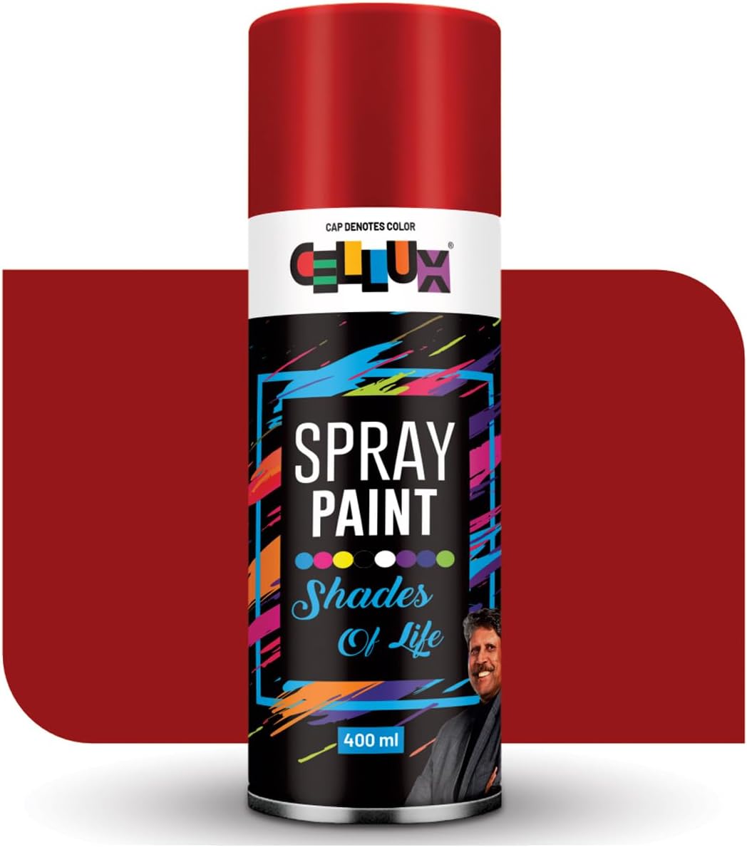 2X Ultra Cover Maroon Spray Paint | DIY Quick Drying with Premium Gloss Finish for Metal Wood Wall & other Surfaces - 400 ML