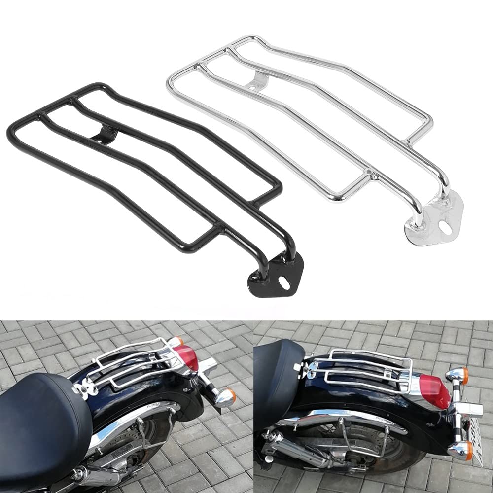 Mensola di supporto per portapacchi per sedile singolo posteriore moto nero lucido per Harley Sportster Iron XL 883 1200 2004-2021  201355758