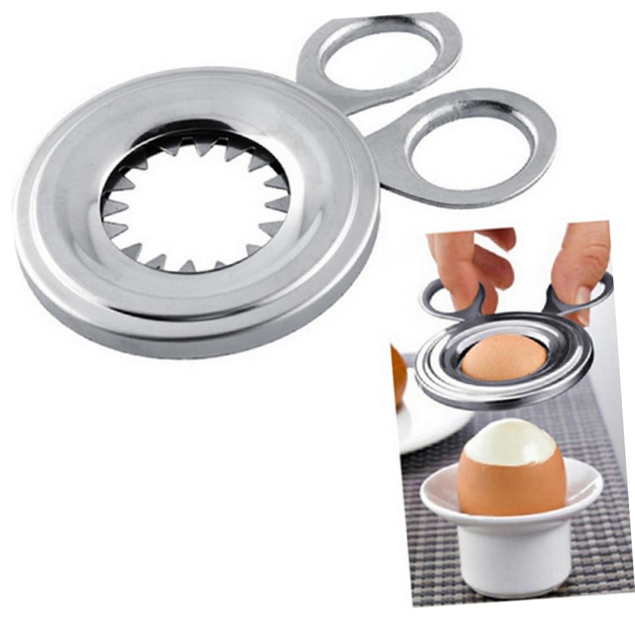 KICHOUSE Egg Cutter Cutting Tool Yolk Eggs Boiled Slicer Stainless Cracking Scissors Steel Kitchen Gadgets Portable Egg Topper Egg Clipper Scissor Egg Opener Topper Cutter