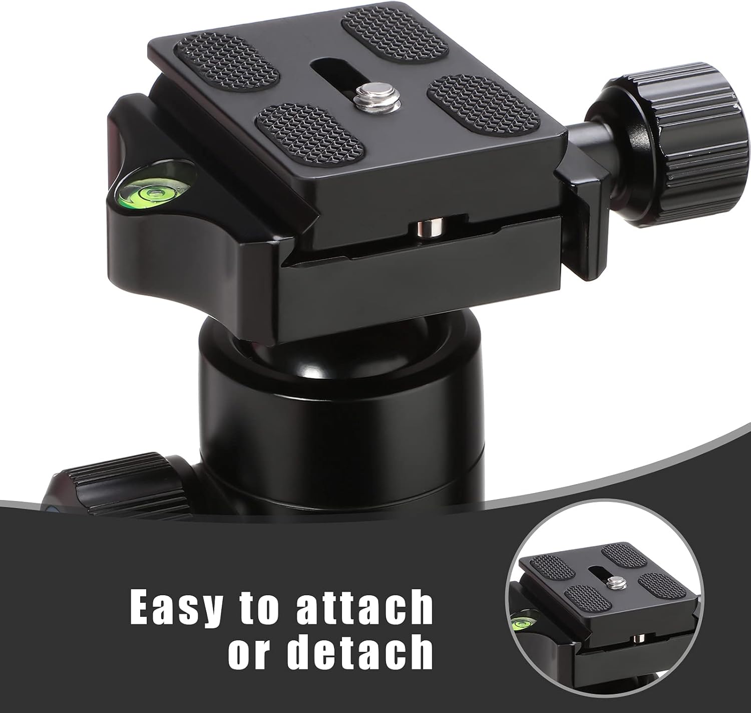 Frienda 2 Pieces Metal Quick Release Plate with 1/4''-20 Camera Screw Tripod Mount Plate Fits Standard for DSLR Camera Tripod Ball Head(Black,Pu50)