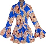 HongyuAmy Women's African Print Wax Jacket Ankara Long Sleevs Top Kente Clothes(Medium,Color E)