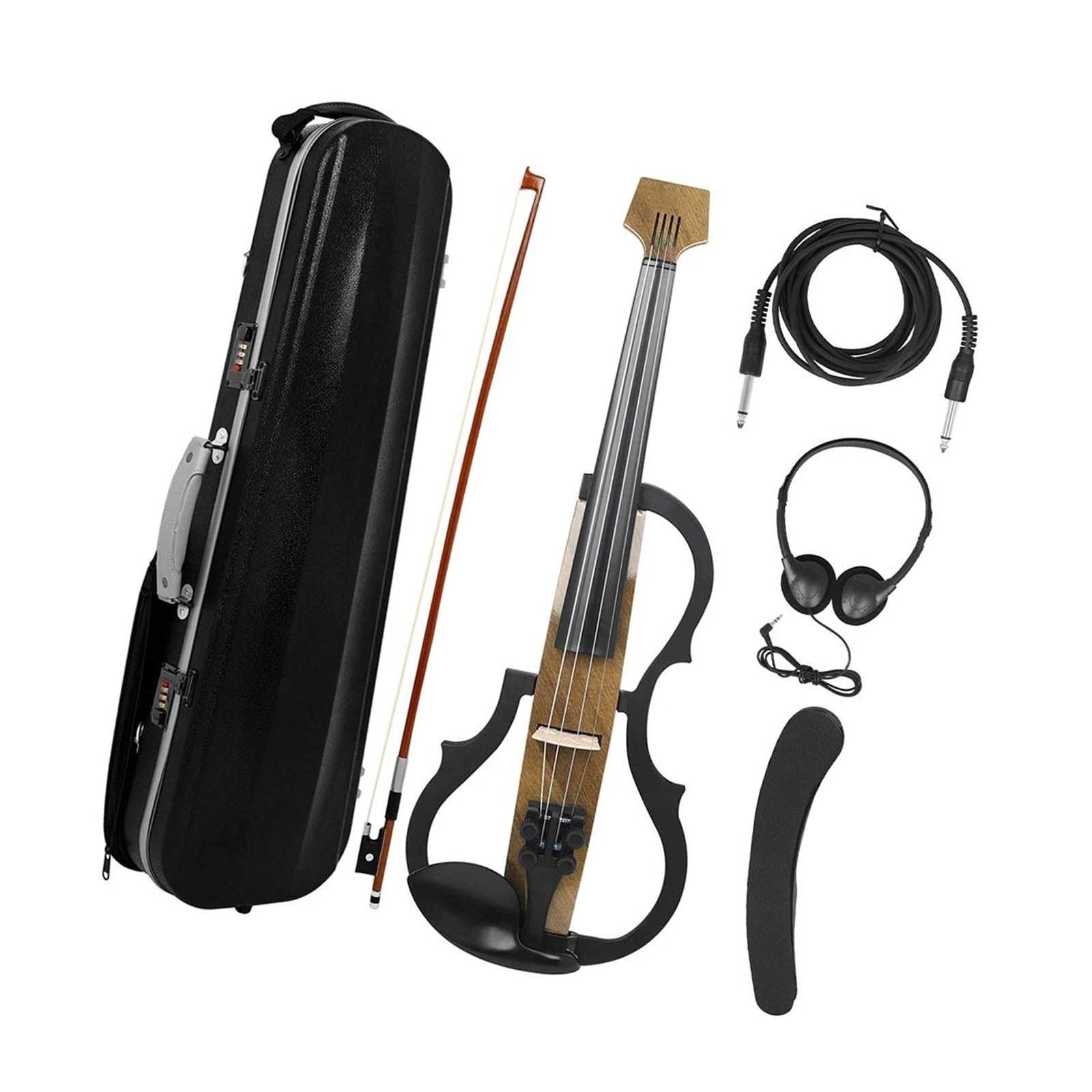 Juego De Accesorios Para Violín Eléctrico 4/4 Con Conexión Para Auriculares Instrumento De Violín(1SET)