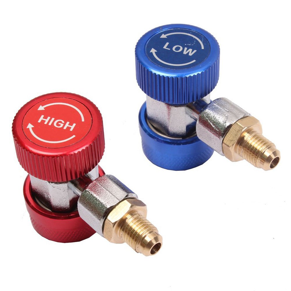 Youngine Adaptateur de raccord Rapide R134A Ajustable, raccords, kit de Conversion de Tuyau de jauge de collecteur de climatiseur Haut/Bas, 1/4 "SAE HVAC