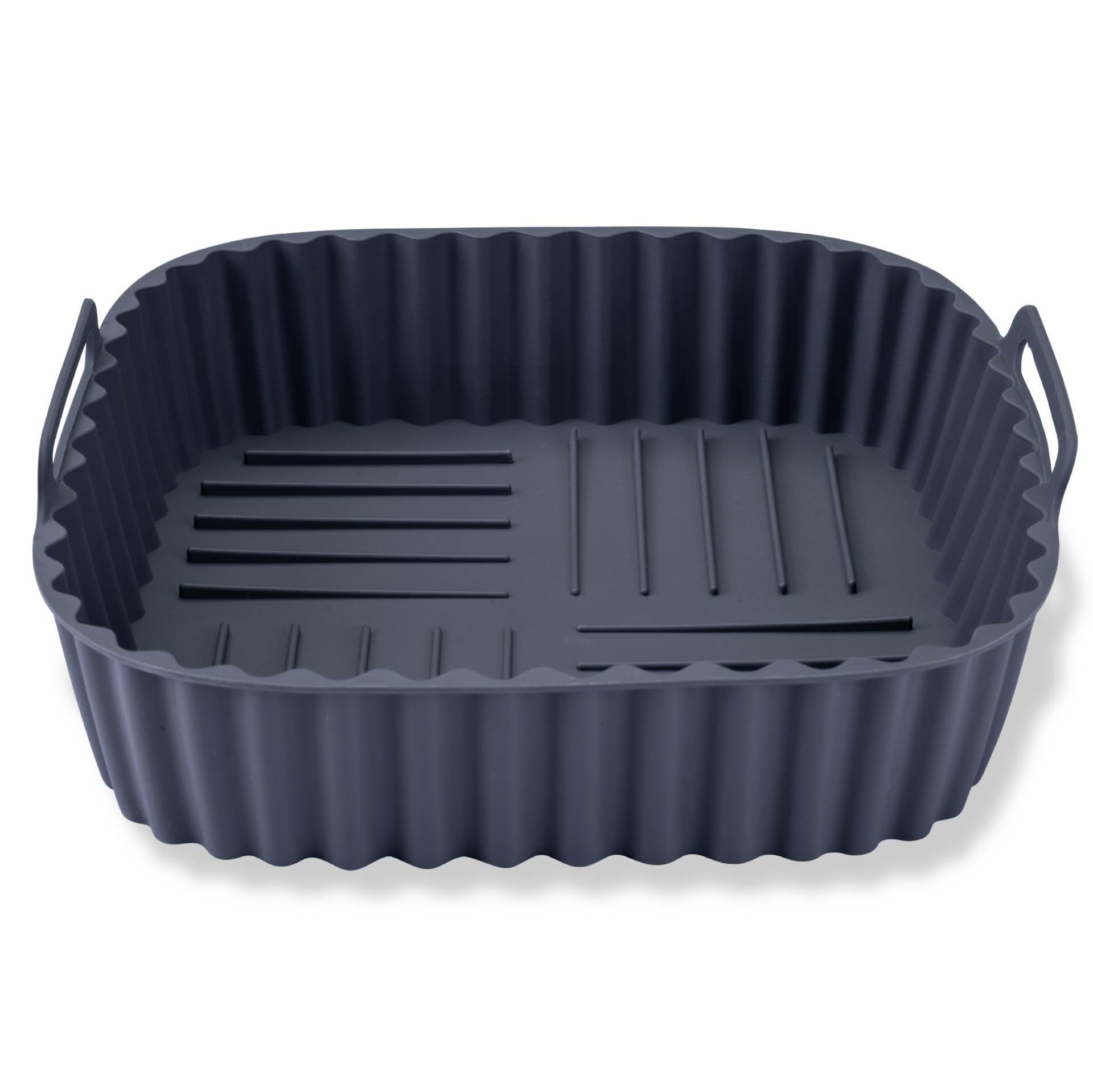 Fackelmann Hot Air Fryer Silicone Mould - 19 cm Square Ash Grey for Crispy Dishes Without Sticking, Dishwasher Safe