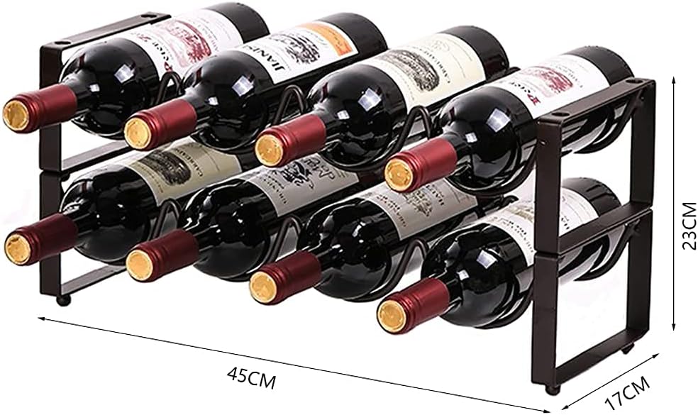 Stackable Freestanding Wine Rack Countertop Cabinet Storage Rack Wine Cabinet Rack Used for Kitchen Cabinet Cellar Practical / 3 Layer 9 Bottles