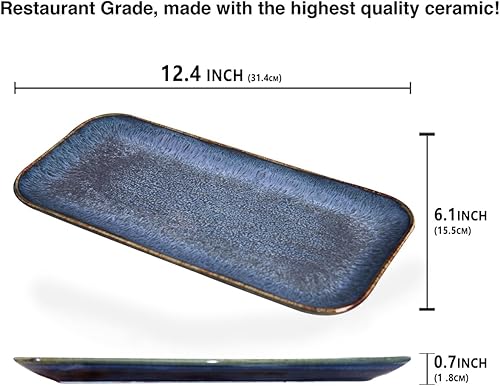Miniatura 2 de jinsongdafa Juego de 4 platos de cerámica para almuerzo, aptos para horno microondas y lavavajillas, resistente a los arañazos, vajilla de porcelana