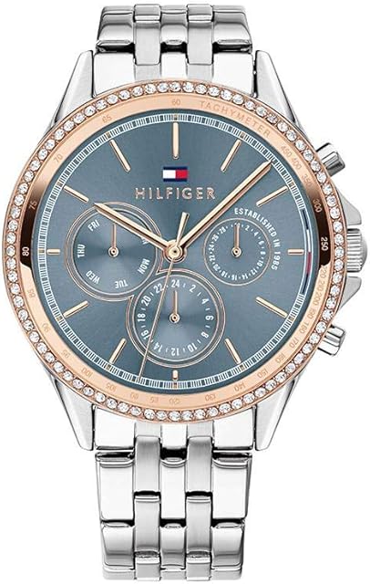 Tommy Hilfiger 1781976 Damski Multicyferblat Kwarcowy z Bransoletką Stalową, 38 mm, Szary