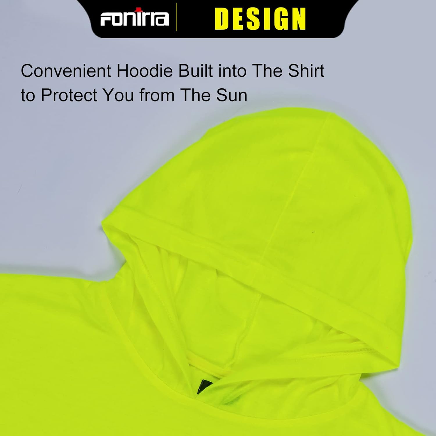 FONIRRA Safety High Visibility Long Sleeve T Shirt for Men 3 Pack Construction Work Shirts with Hood - Image 4