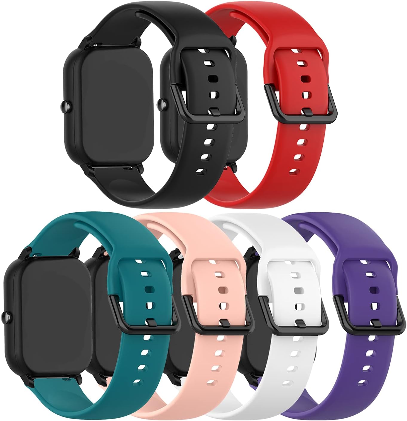 Bands Compatible with iTech Fusion 2/ iTech Fusion 2R Replacement Watch Straps Classic Soft Silicone Lightweight Breathable Quick Fit Wristband for iTech Fusion 2 Smartwatch, Soft and Durable