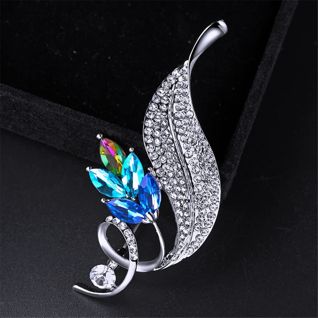Damen-Brosche, Vintage-Stil, Blaue Blume, weibliche Pflanzenbrosche, Anstecknadel, Geschenk, Mantel passend