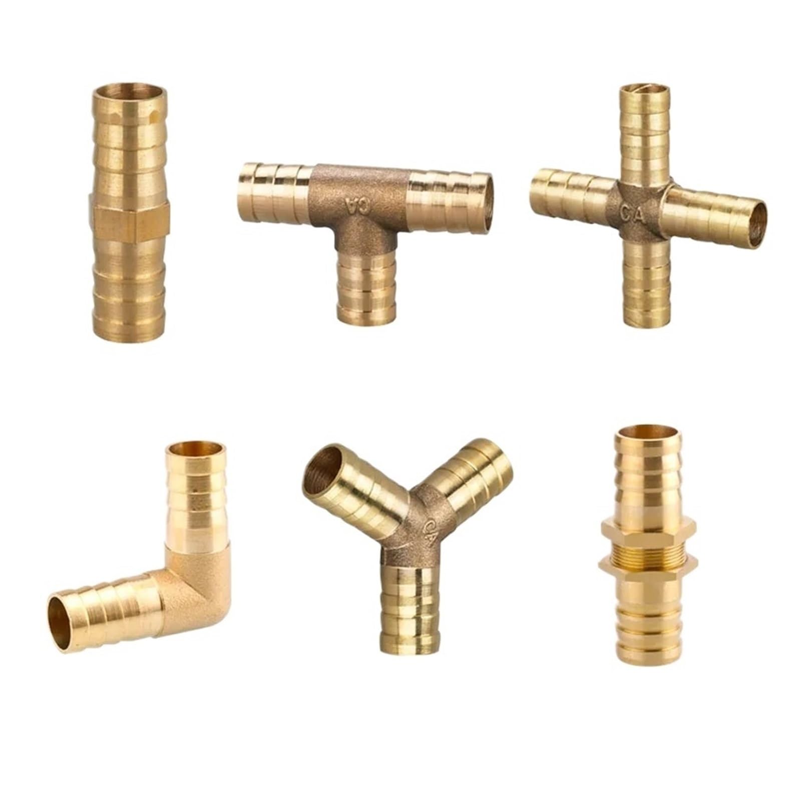 10 Stück Kupfer Pagode Wasserrohrverschraubungen Messing Widerhaken Rohrverschraubung 2 3 4 Wege Messingverbinder for 6 mm 8 mm 10 mm 12 mm 16 mm 19 mm Schlauch (Color : 4 Way, Size : 10mm (10pcs))