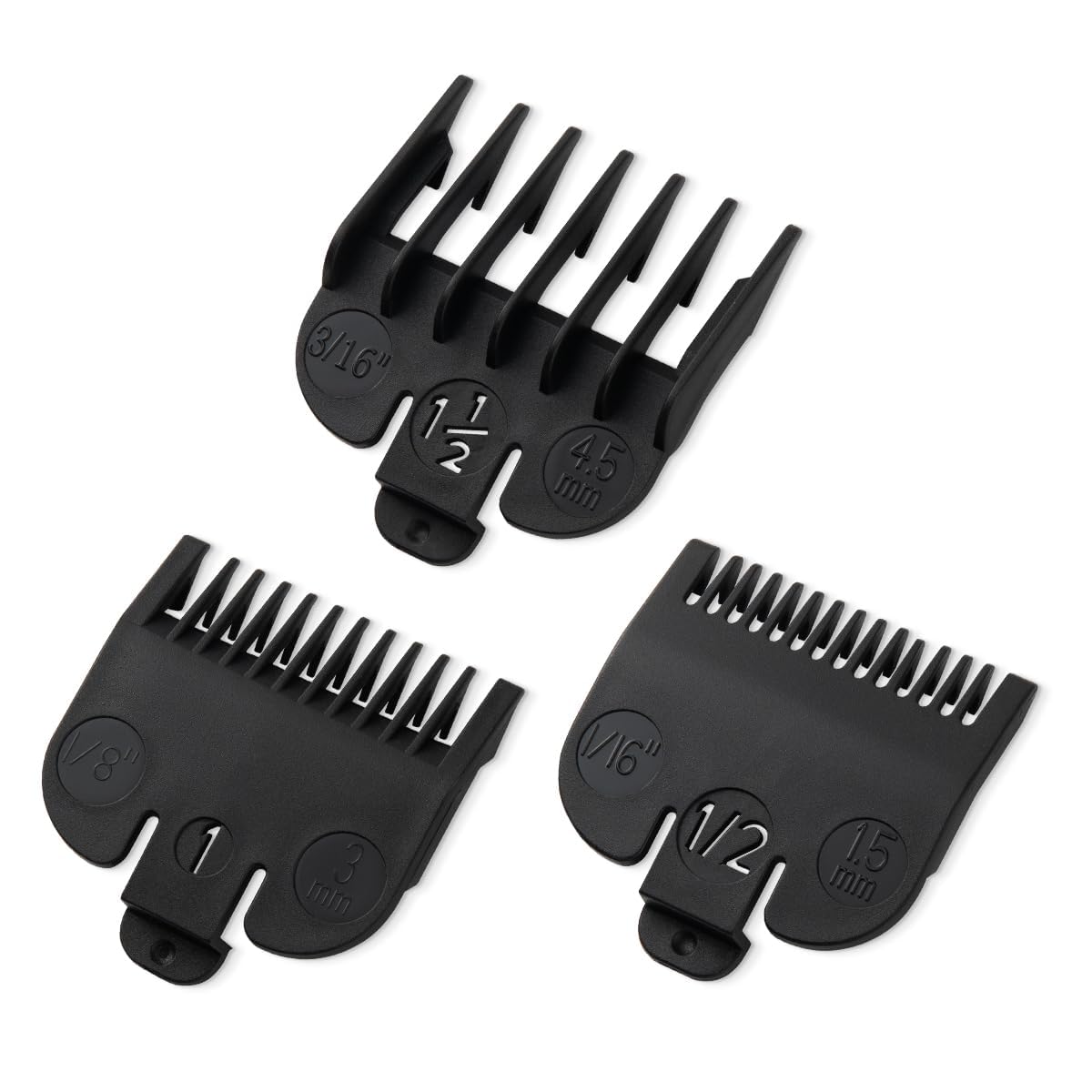 Wowteam Zestaw ochraniaczy do strzyżenia pasuje do większości maszynek do strzyżenia Wahl i Babyliss FX870, zamiennik prowadnic do strzyżenia - 1/40.6 cm, 1/20.3 cm, 3/40.6 cm, 3-częściowy zestaw