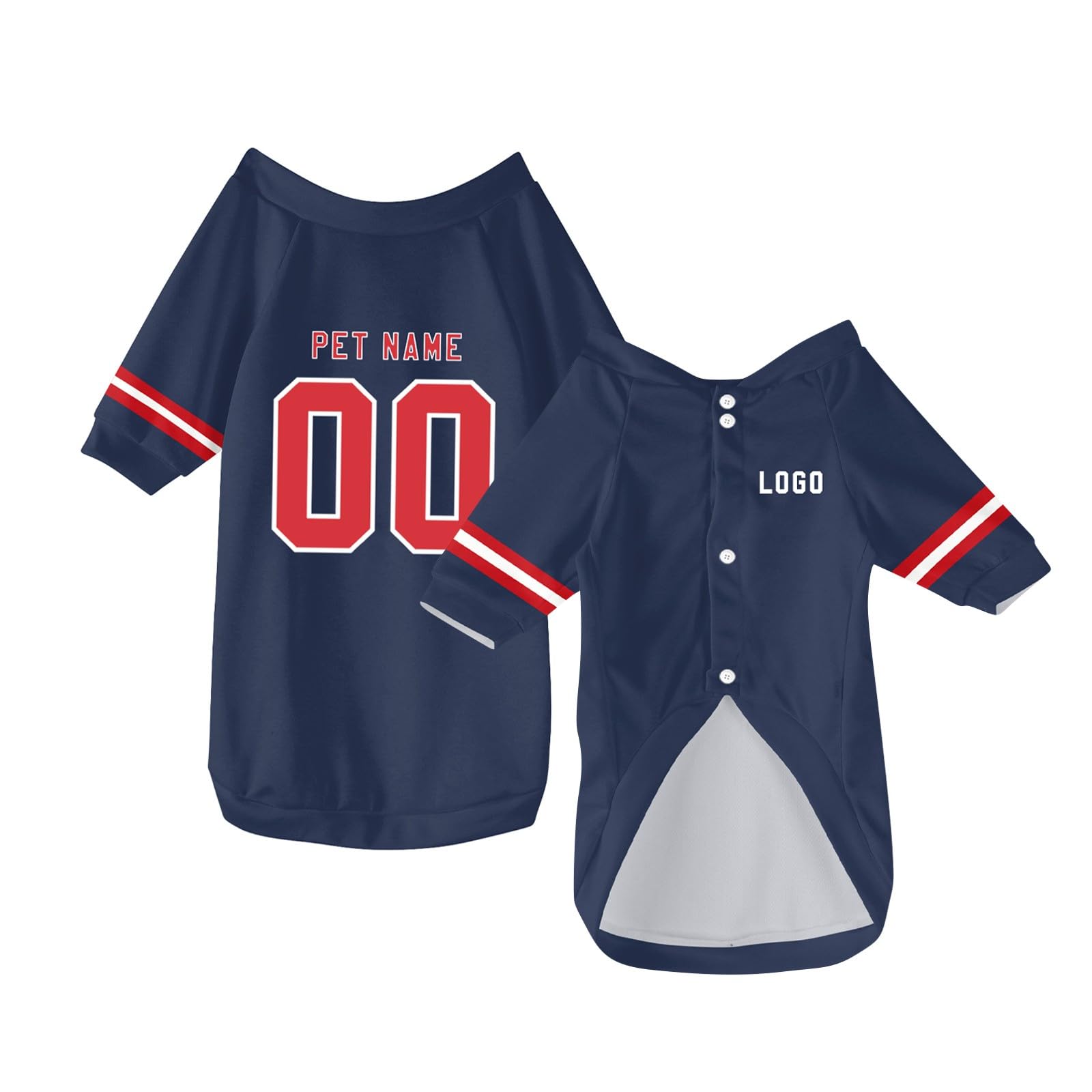 Personalized Dog Clothes Customizable Pet Football Jersey with Number Name Logo Breathable Dog Vest Short Sleeve for Large Medium Small Dogs and Cats — image 1