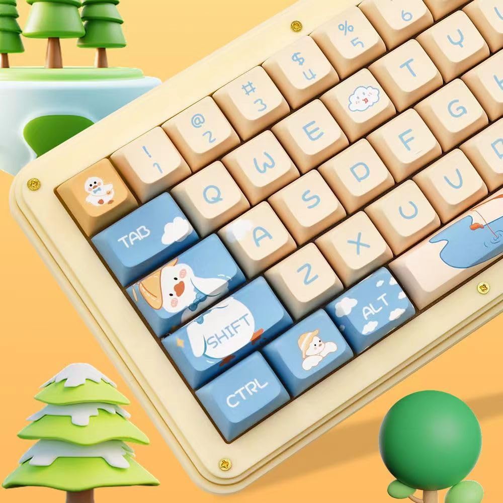 Amazon.com: daixiahu Cute Duck Theme keycaps 144 Key PBT keycaps