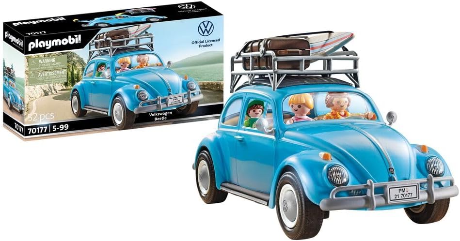 PLAYMOBIL Volkswagen 70177 Käfer mit Dachgepäckträger, abnehmbaren Dach und Heckklappe, Für Kinder ab 5 Jahren
