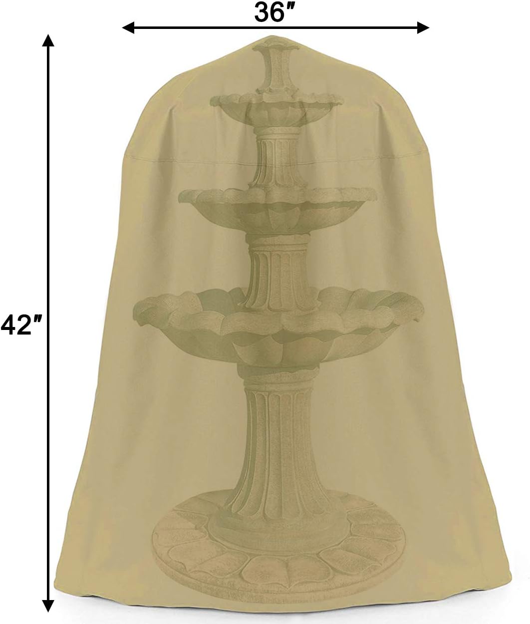 Ogrmar 36"x42" Garden Fountain Cover 600D Oxford Waterproof Dustproof Cover with Locking Drawstring for Winter Outdoor Garden Fountain Statue（36"x42"）