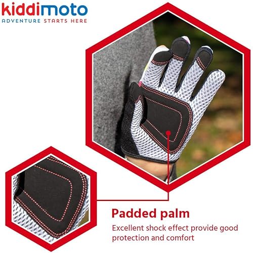 Miniatura 3 de Kiddimoto Guantes de ciclismo antideslizantes para niños y niñas, BMX, MTB Riding, gimnasia, scooters, monopatín