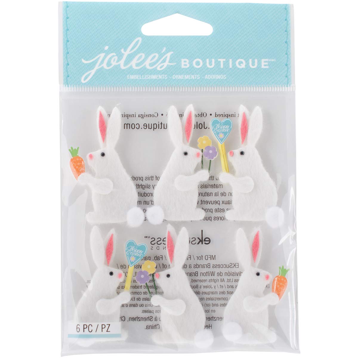 Jolees Boutique Dimensional Stickers, Easter Bunnies