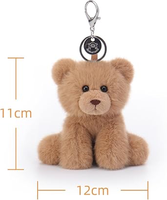 Apricot Lamb Leisure Bear Soft Stuffed Plush Keychain Keyring Toys 4.5
