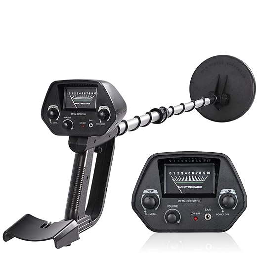 Wedigout Metal Detector for Kids & Adults, Lightweight Childrens Metal Detector, Waterproof Adjustable 30" to 42" Gold Detector for Beach Backyard Seach for Treasure (Black)