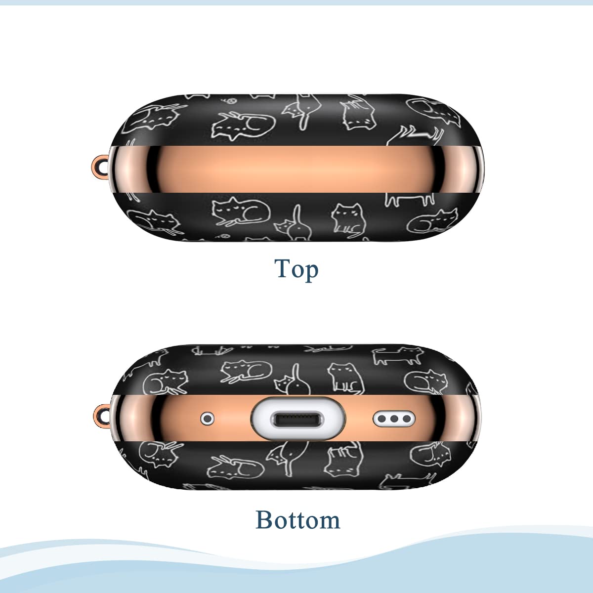 Amazon | AirPods Pro2ケース 黒と白 猫 ネコ柄 AirPods Pro第2