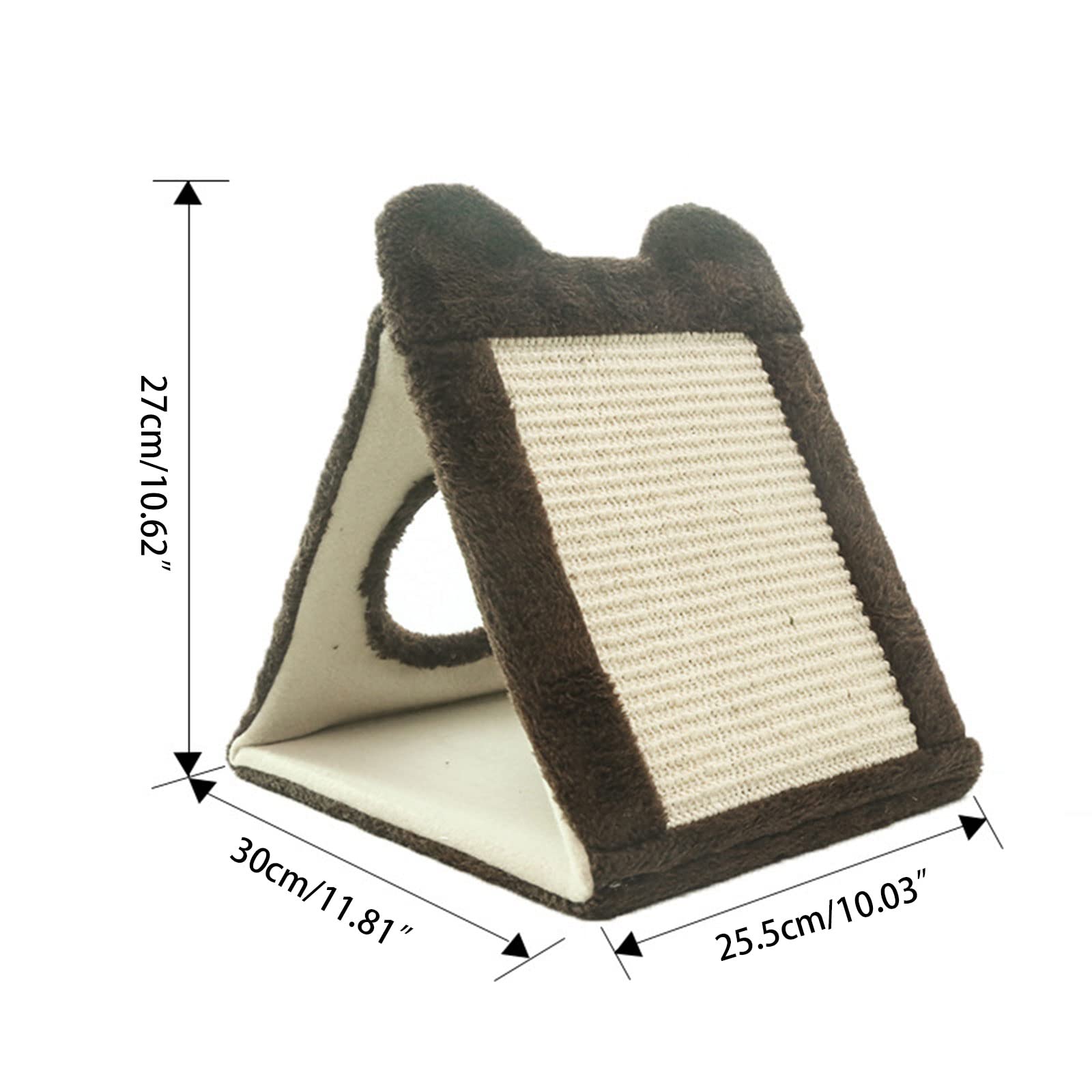 BEIDUOYANG Interactive Cat Toys for Indoor CatsCat Toys,for Cat Scratcher Board Natural Sisal Triangular Scratch Mat with Plush Kitten Scratching Pad Protecting Carpet