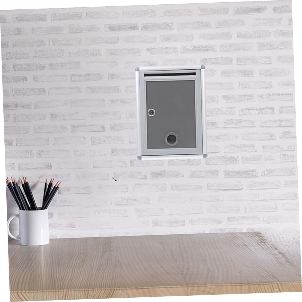 LIFKOME 2pcs Aluminum Alloy Wall Mount Mailbox Suggestion Box Digital Lock Voting Box for Office