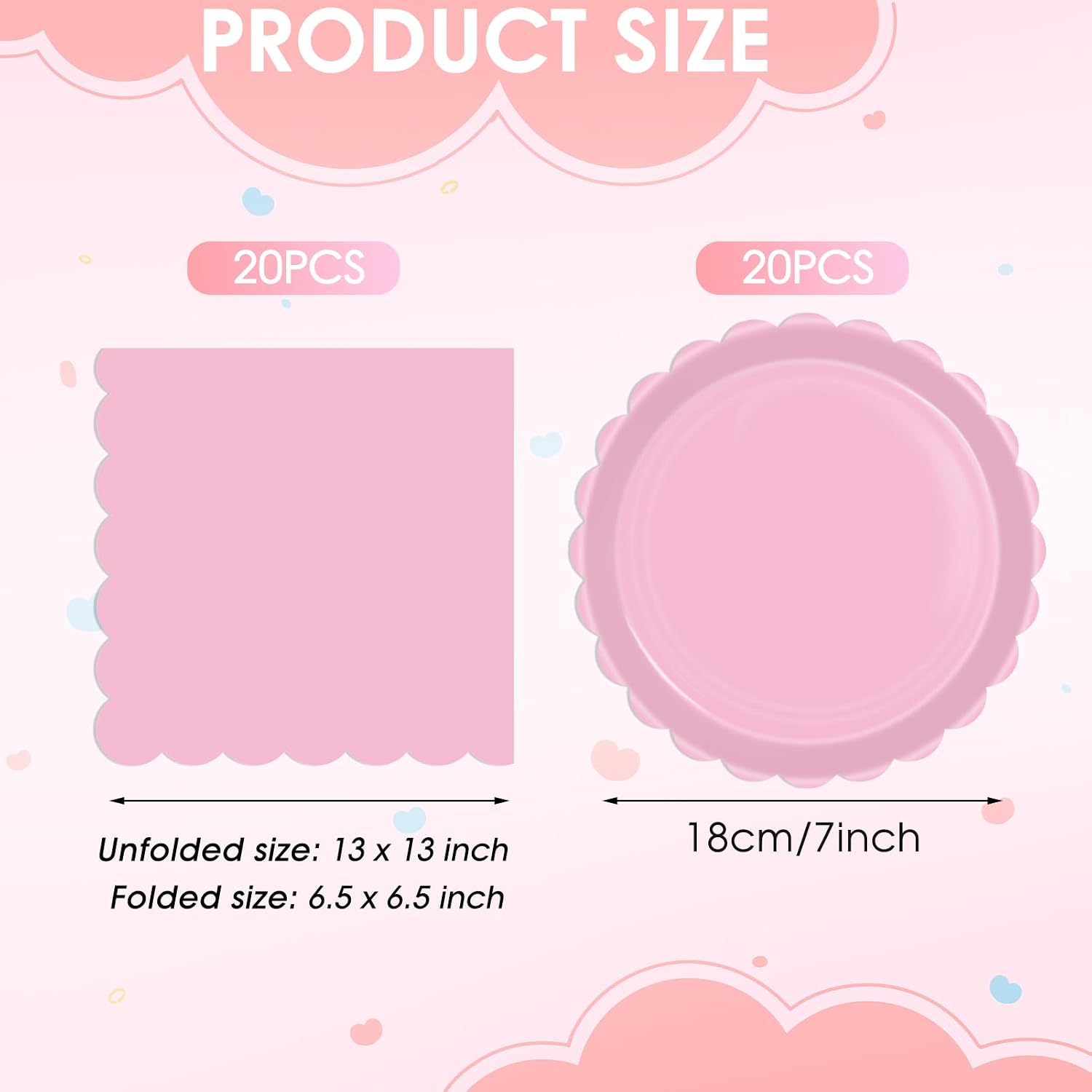 40PCS Pink Birthday Party Decoration Light Pink Party Supplies Include Pink Paper Plates and Napkins Birthday Party Tableware Set for Women Girls,Princess,Wedding,Baby Shower, image 2