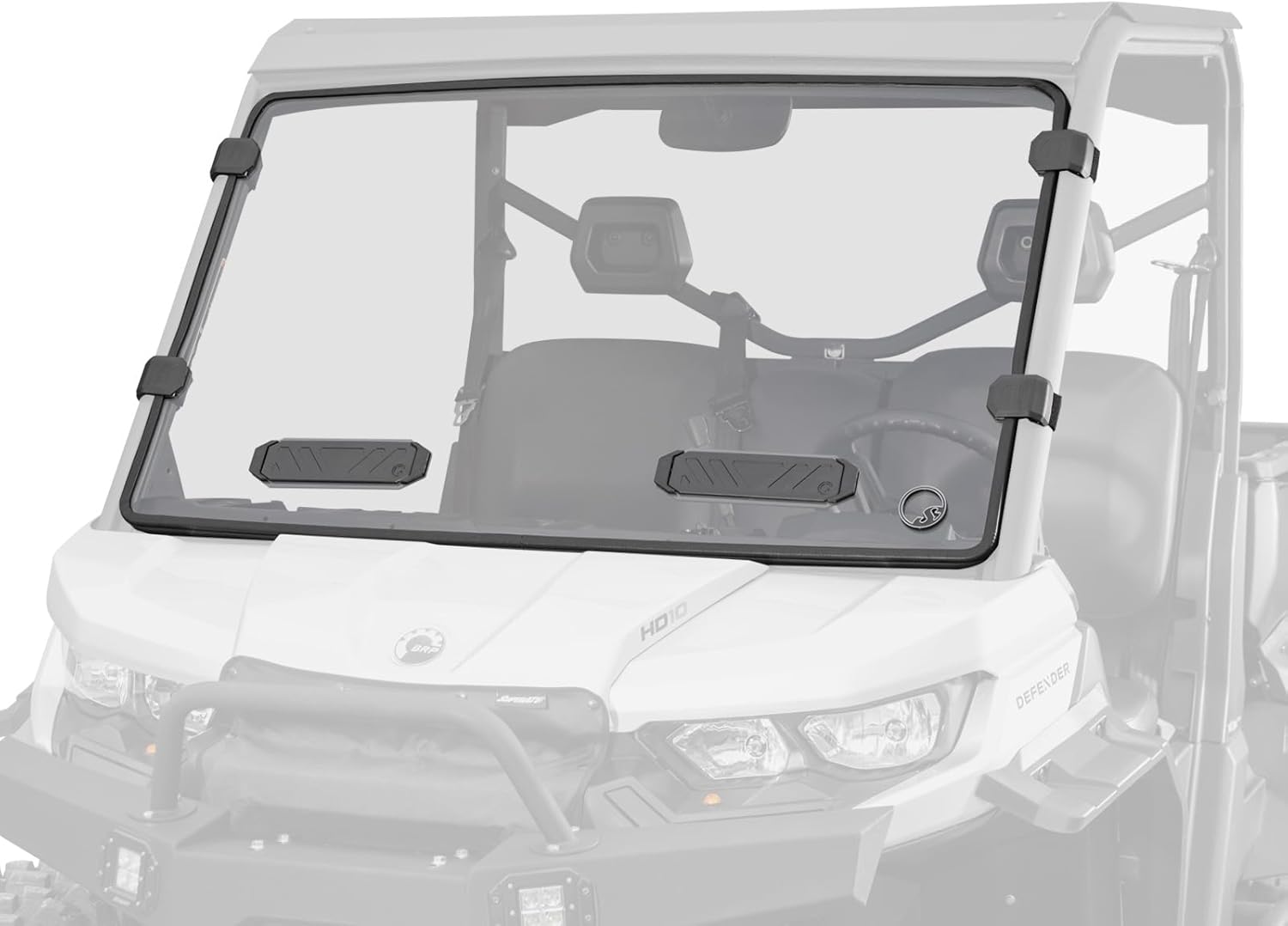 SuperATV Scratch Resistant Sliding Vented Full Windshield Compatible with Can-Am Defender HD Models 2016+ (See fitment) | Preinstalled Bulb Seal | Made in the USA