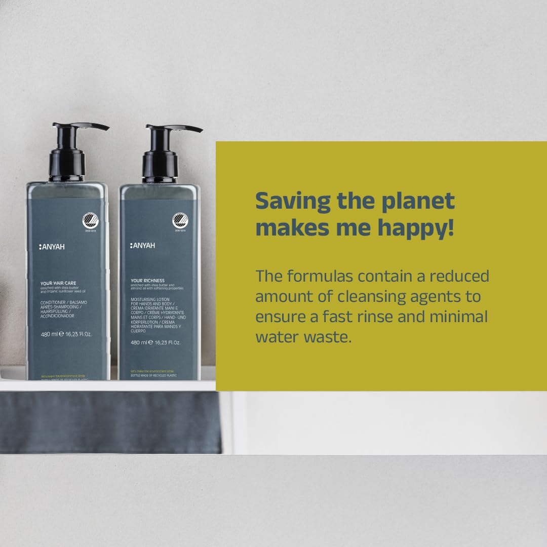 ANYAH Hydrating Conditioner 480ml, Deep Hydration for Dry and Damaged Hair Shea Butter and Sunflower Oil, Protects Colour - Image 4