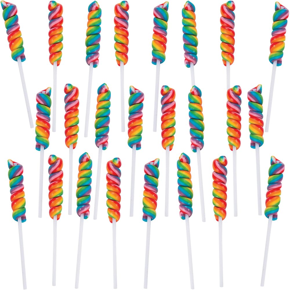Fun Express Mini Twisty Lollipops Pops - Rainbow