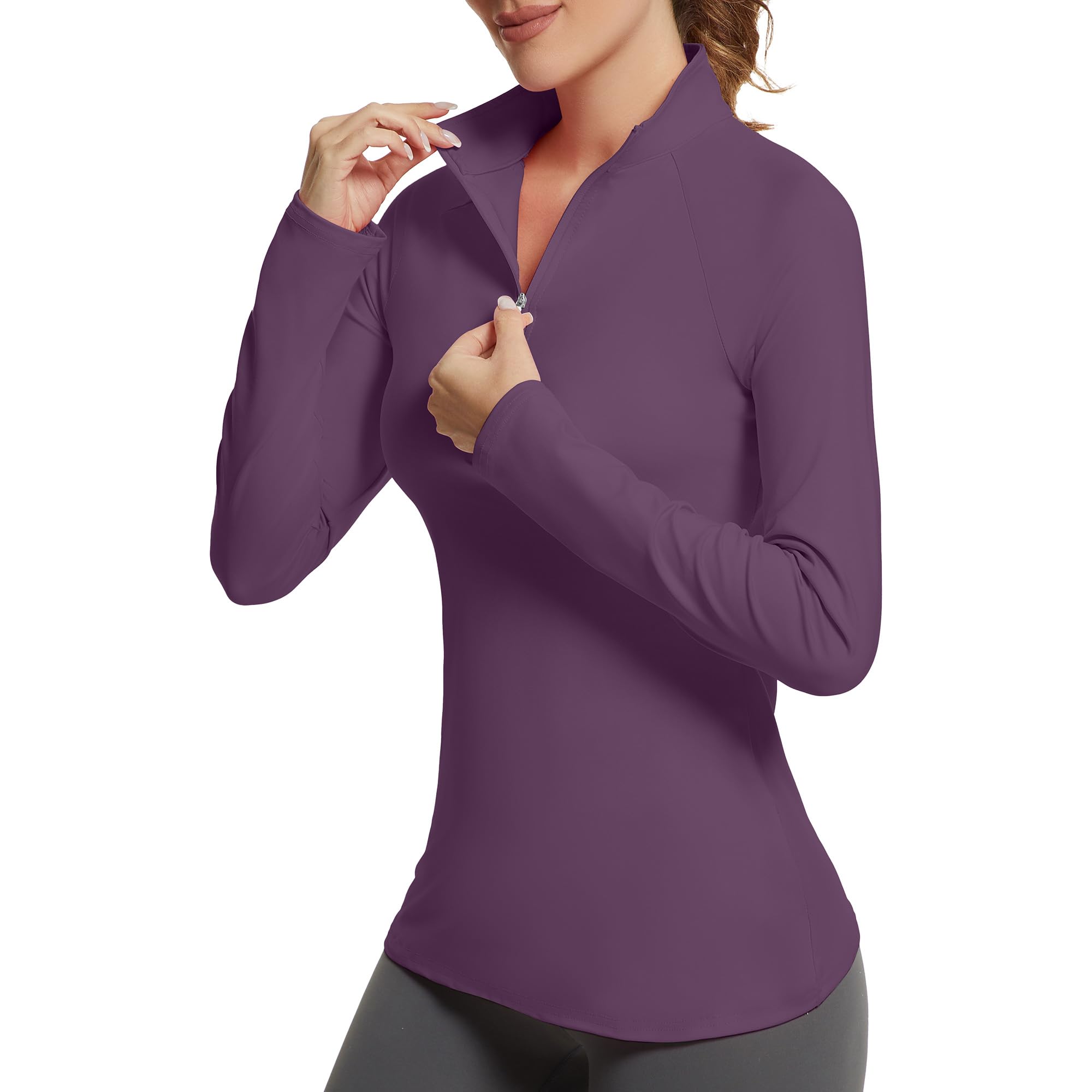 GGOV Golf Shirts for Woman UPF 50+ Sun Protection Quick Dry Lightweight Long Sleeve Polo Shirts for Woman Rash Guard