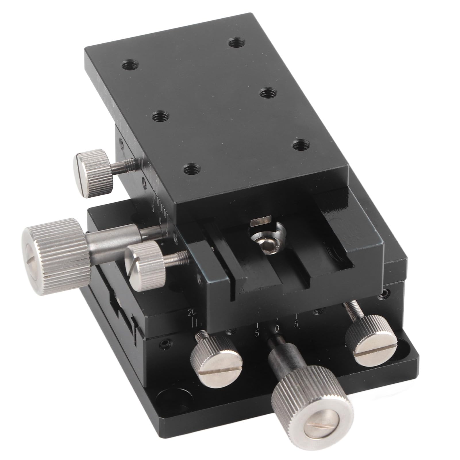 Omabeta Mesa Deslizante de Plataforma Precisa Manual de Escenario Lineal XY con Escala para Instrumentos ópticos y Microscopios de Aleación de Aluminio (60X40mm)