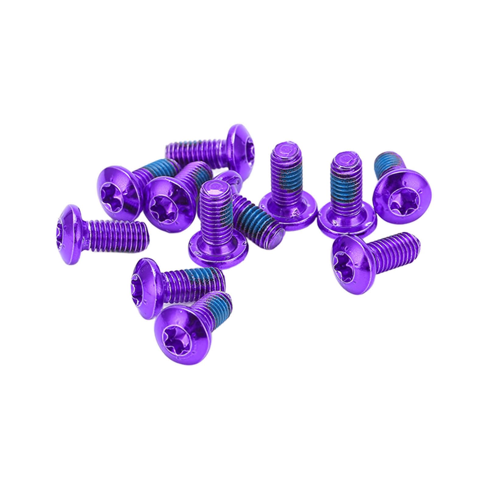 12 Sztuk M5 Tarcze Hamulcowe śruby śruby śruby Tarczy Hamulca Rowerowego (PURPLE)