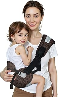 Baby Carrier Newborn to Toddler-Adjustable Baby Sling Carrier,Toddler Carrier for 25-60lbs,Comfortable Baby Sling for Hands-Free Carrying (Dark Brown Leopard Print)