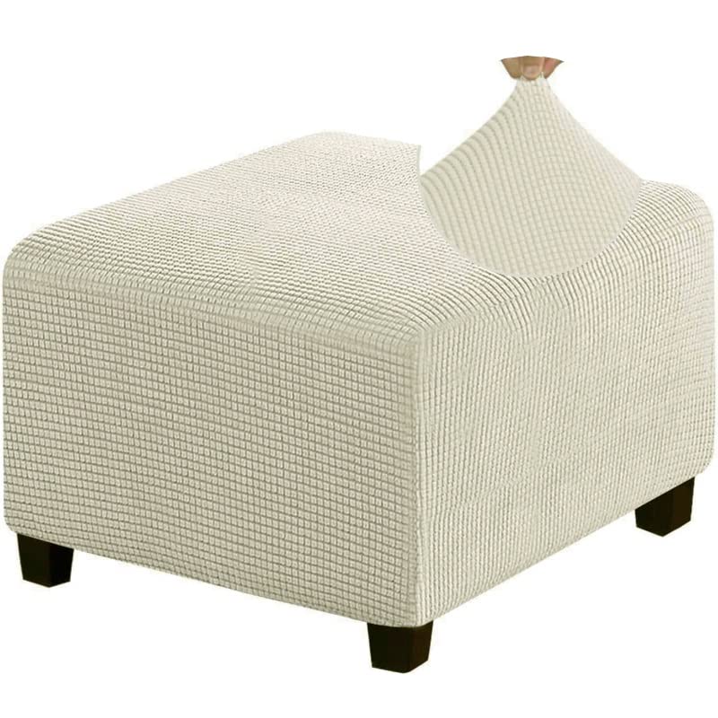 Copripouf Quadrato 40 x 40/50 x 50/60x60/ 90x90 con Elastico,Copri Poggiapiedi Morbido Jacquard Fodere per Pouf Rettangolari Elasticizzati per Pouf Rimovibili per Soggiorno Camera da Letto