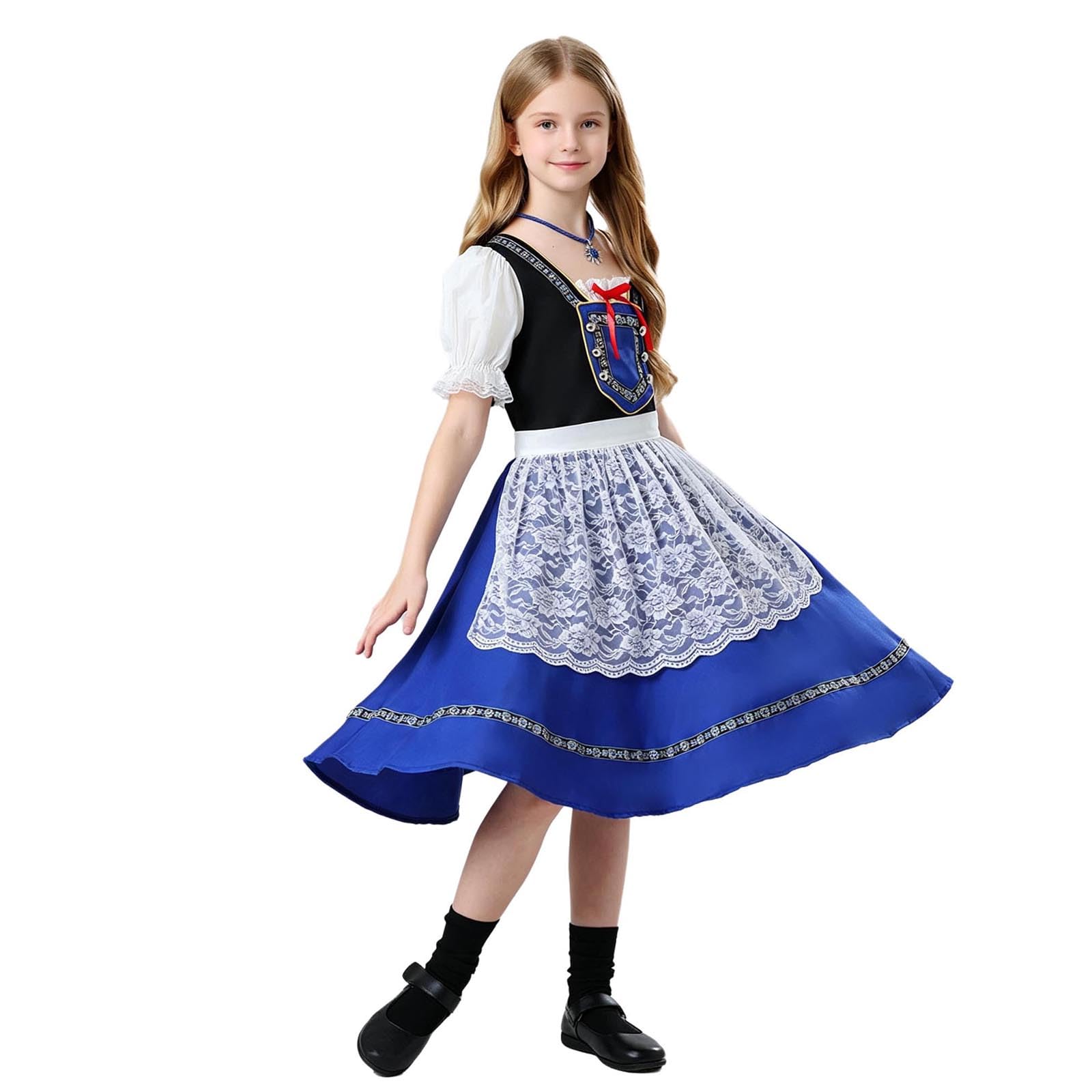 Vestido Tradicional Alemán Dirndl Niñas para Fiestas Bávaras y Eventos 6