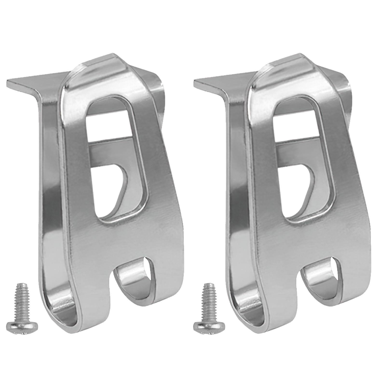 Gancio clip cintura in acciaio inox, gancio clip cintura 2 pezzi viti, gancio ricambio clip da cintura in metallo argentato Compatibile con XFD01 XFD07D DTD144 DTD144Z DHP481 12V 18V