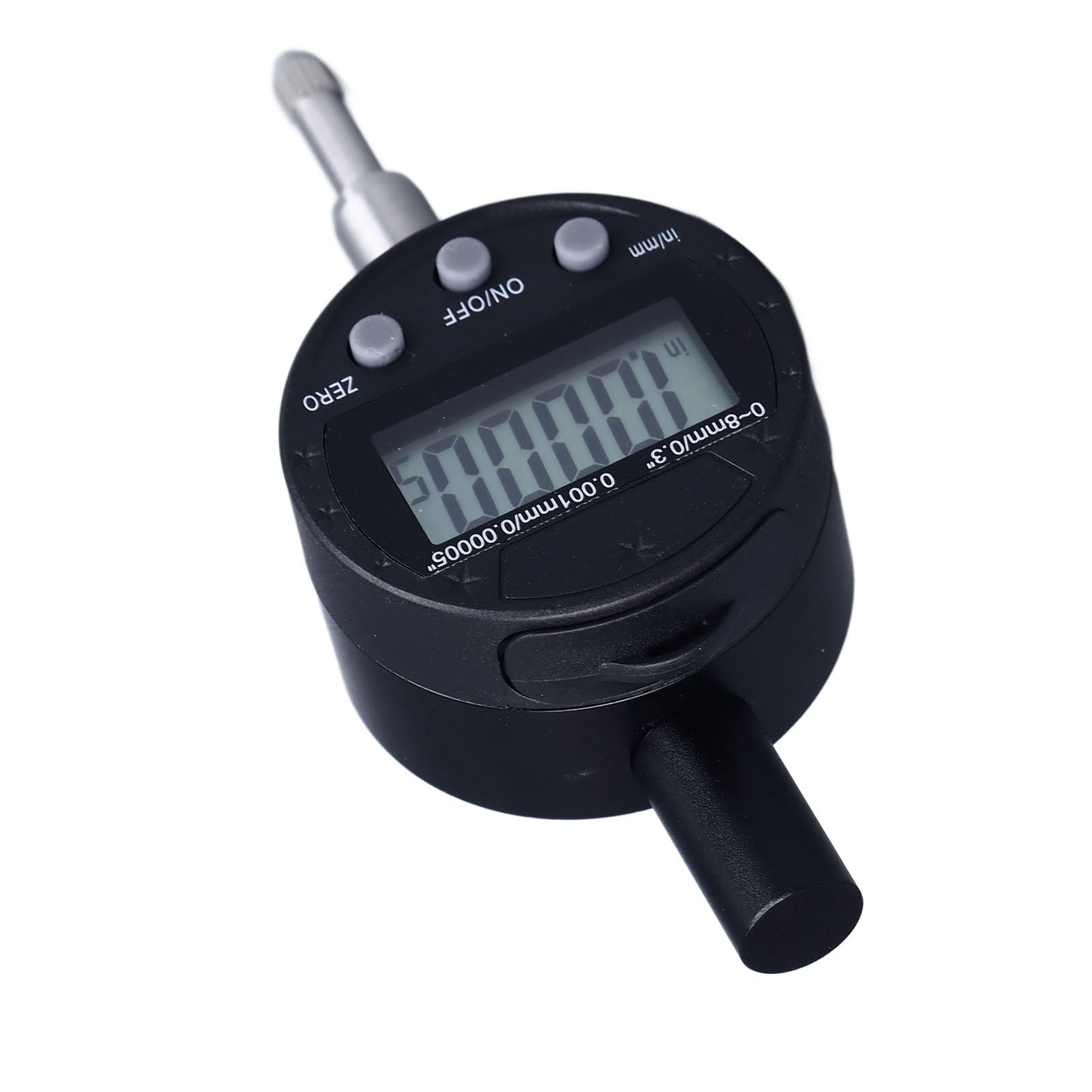 YWBL-WH Indicador de Cuadrante, Indicador de Cuadrante con Pantalla Digital de Aleación de Aluminio, Resolución de 0,001 Mm 0,00005 Pulgadas, Rango de 0 a 8 Mm, Potencia CR2032, para Medición de