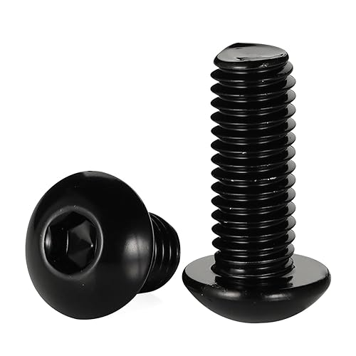 Tornillos de cabeza de botón de 516-18 x 1", unidad de enchufe Allen, acabado negro 304 de acero inoxidable, cantidad 20