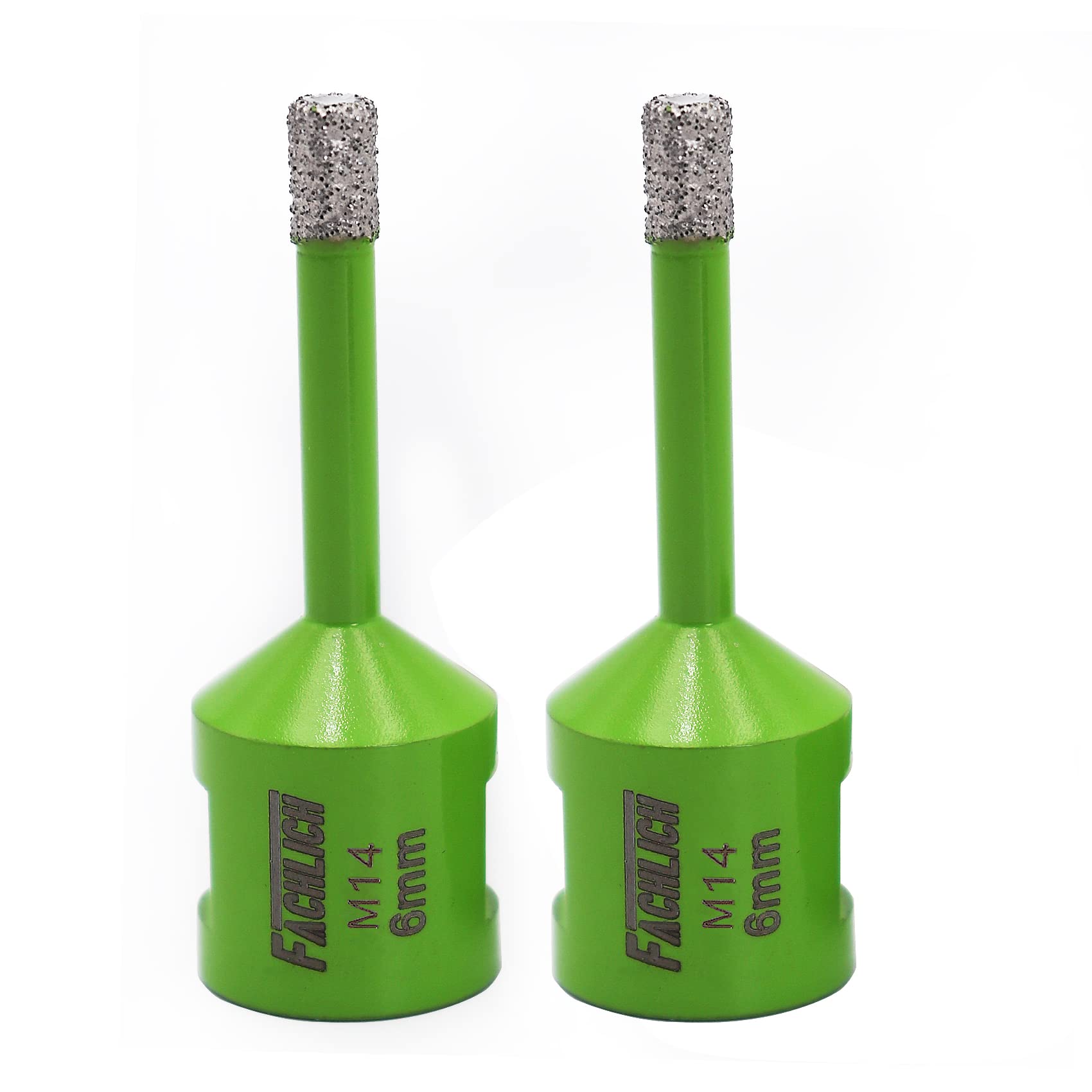 Broca de Diamante 6mm 2 Piezas para Perforación en Seco Azulejo Porcelana Mármol Cerámica Granito