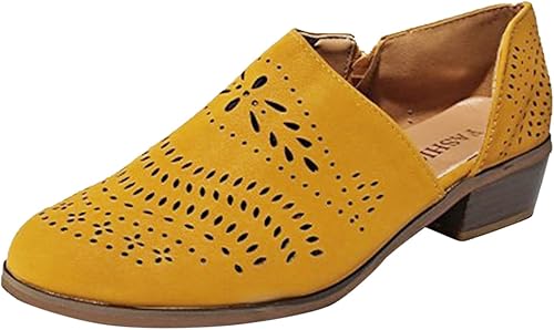 Sandalias casuales individuales para mujer, zapatos de tacón bajo hueco con cremallera, botas de verano negras con plataforma, Negro, amarillo,