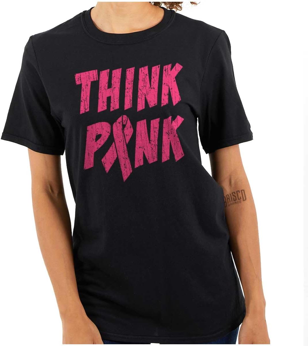 Think Pink Breast Cancer Awareness Womens Graphic T Shirt Tees