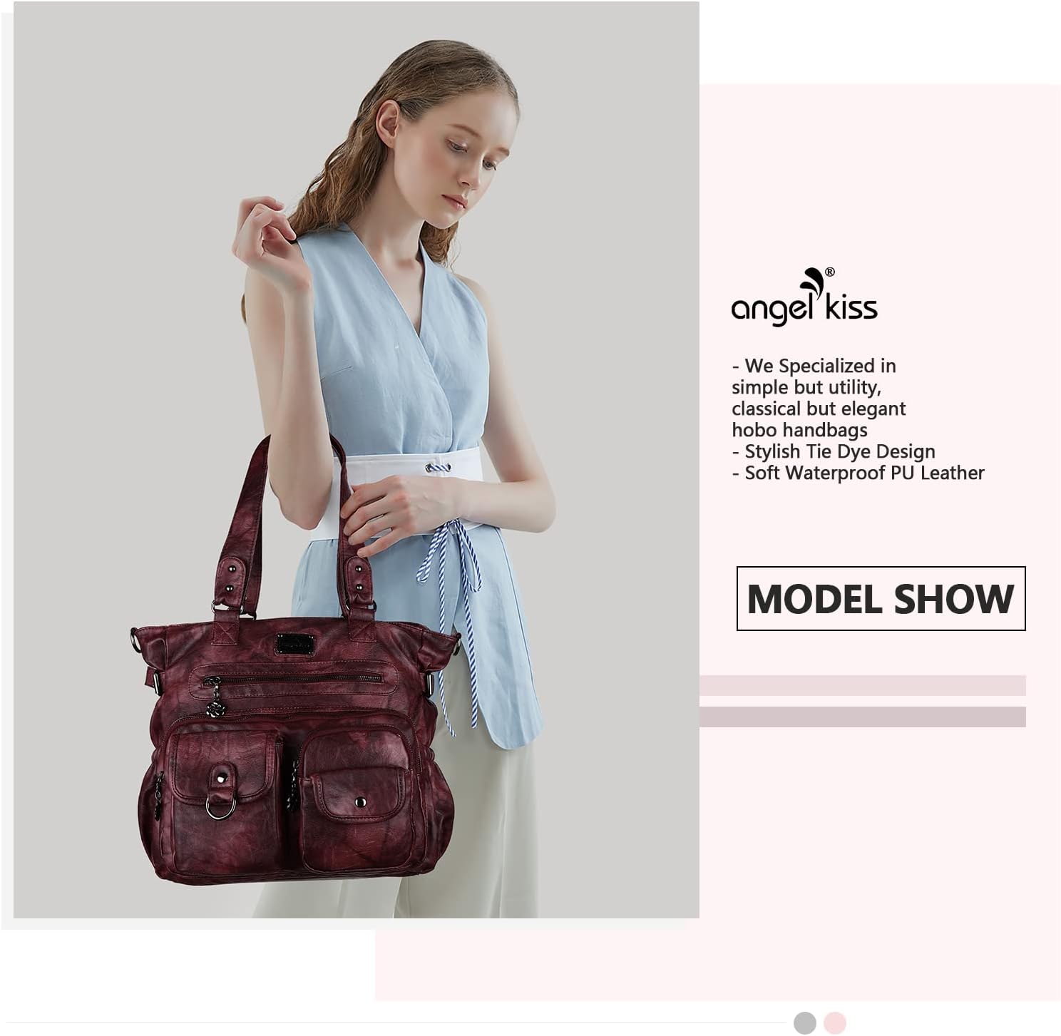 Angelkiss Purses and Handbag for Women Soft Leather Hobo Bags Satchel Shoulder Bags Ladies Tote Crossbody Bag | Purses, Handbag, Soft Leather, Ladies, Purses, Handbag - Image 6