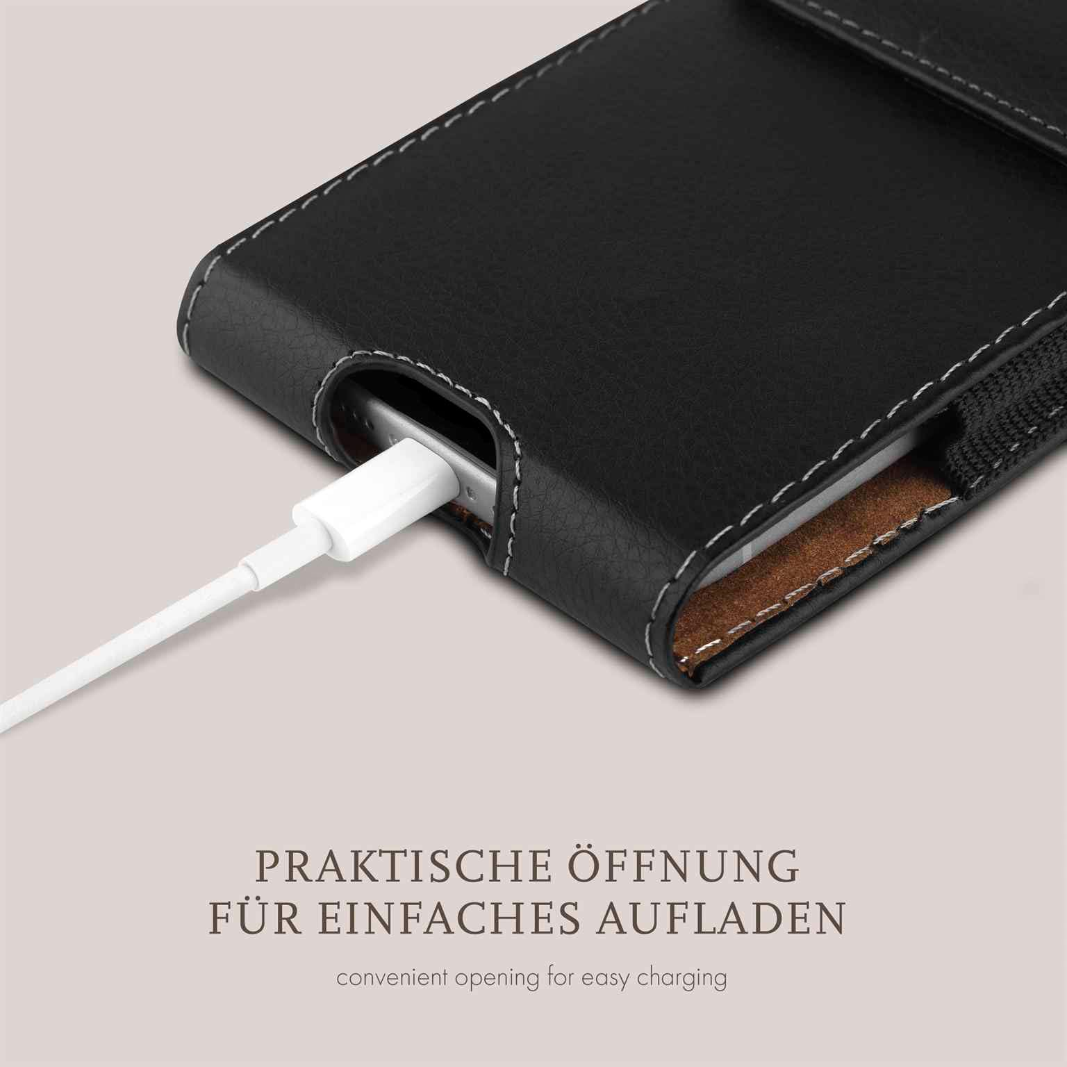 moex Plug Case für Samsung Galaxy S26 Ultra Hülle mit Gürtelclip, Handy Gürteltasche PU Leder, Handyhülle zum Einstecken, Lederhülle Gürtel Schutzhülle Einsteckhülle Etui, Schwarz