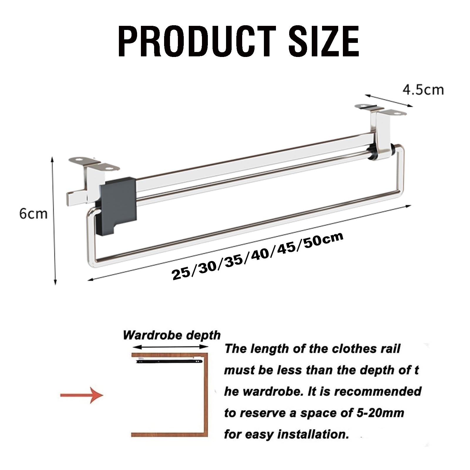 Percha ajustable para pantalones, estante de aleación de aluminio, organizador telescópico para armario y almacenamiento de baño