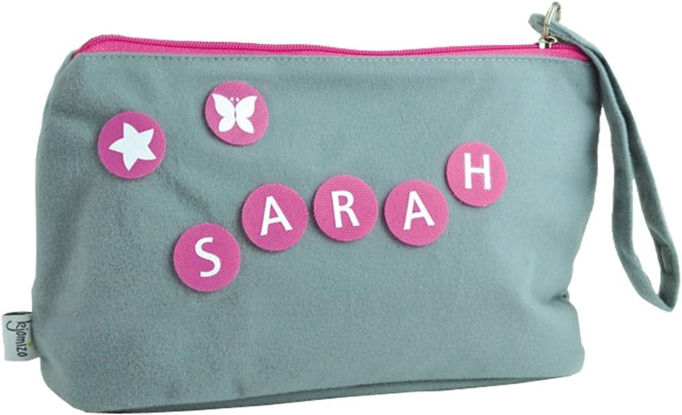 Kjomizo Dottybag Sac à langer/trousse de toilette avec ronds décoratifs Velcro de la même couleur que celle de la fermeture Éclair Gris