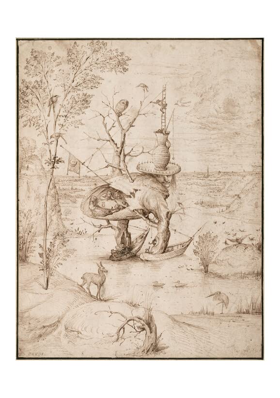 Poster encadré Hieronymus Bosch The Treeman tableau mat noir