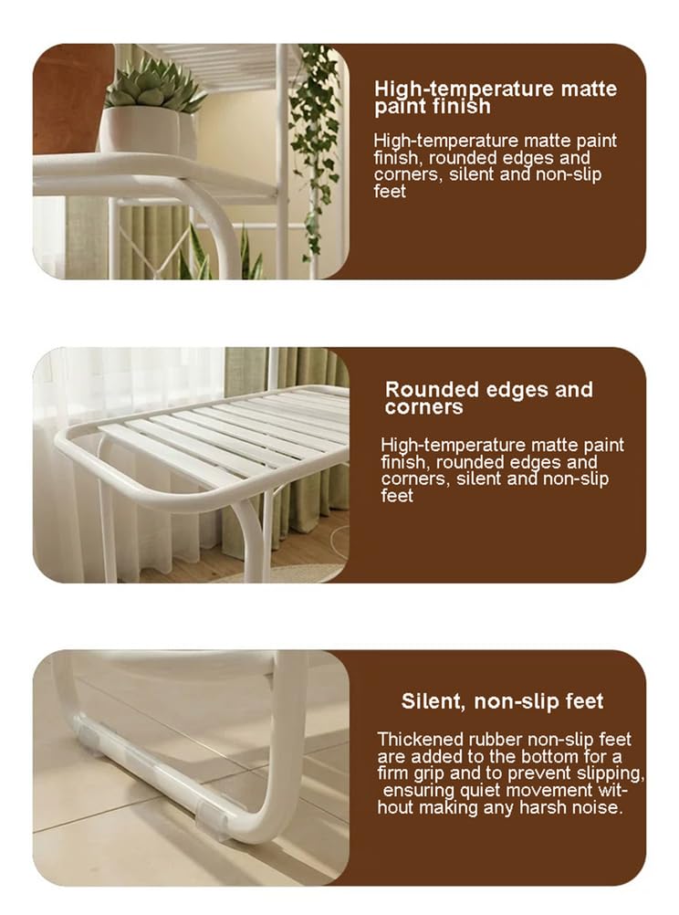 Support pour plantes en métal blanc, étagère à 3 niveaux grands pots fleurs