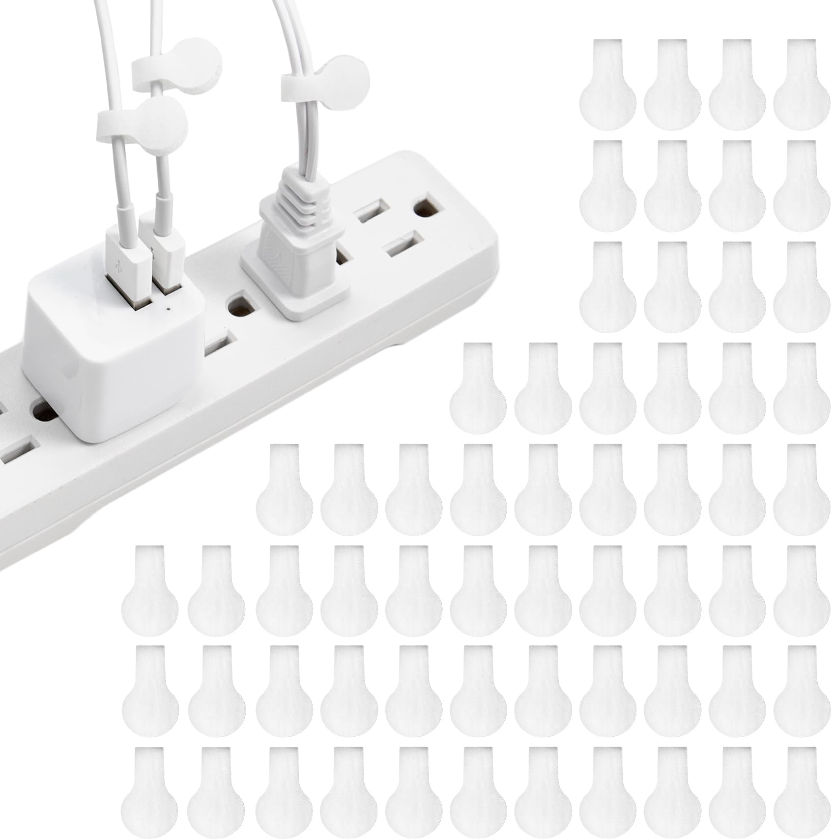 Wrap-It Storage Cable Labels, Mini, White (60 Pack) - Cord and Wire Tags for Cable Management and Organizer for Electronics, Computers and More